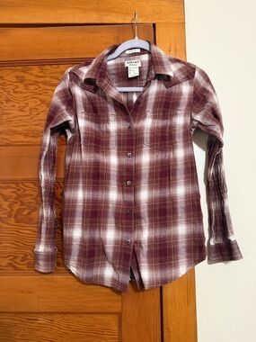 Ariat Rust and Cream Plaid Relaxed Button-Up Shirt
